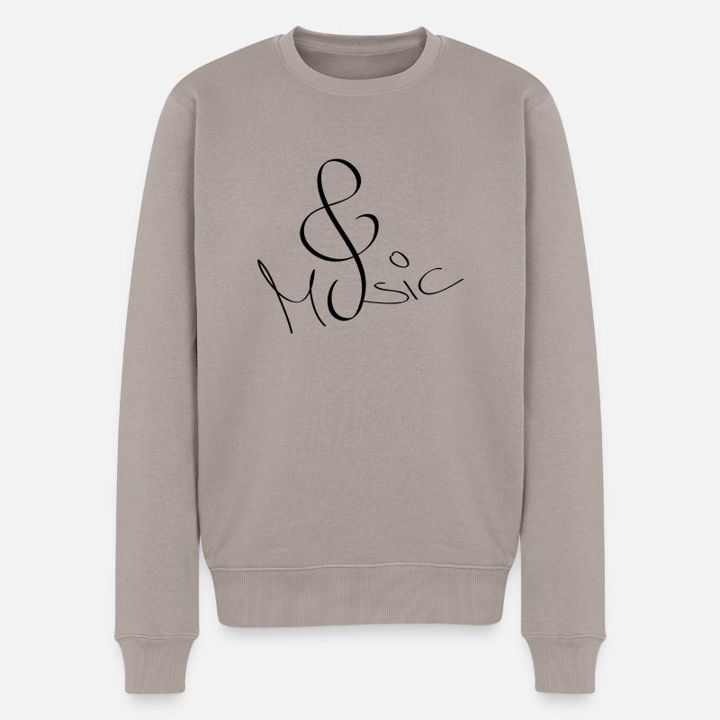 music - Männer Premium Bio Pullover - Taupe