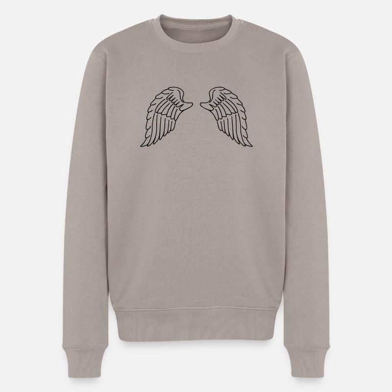 Tragflächen - Männer Premium Bio Pullover - Taupe