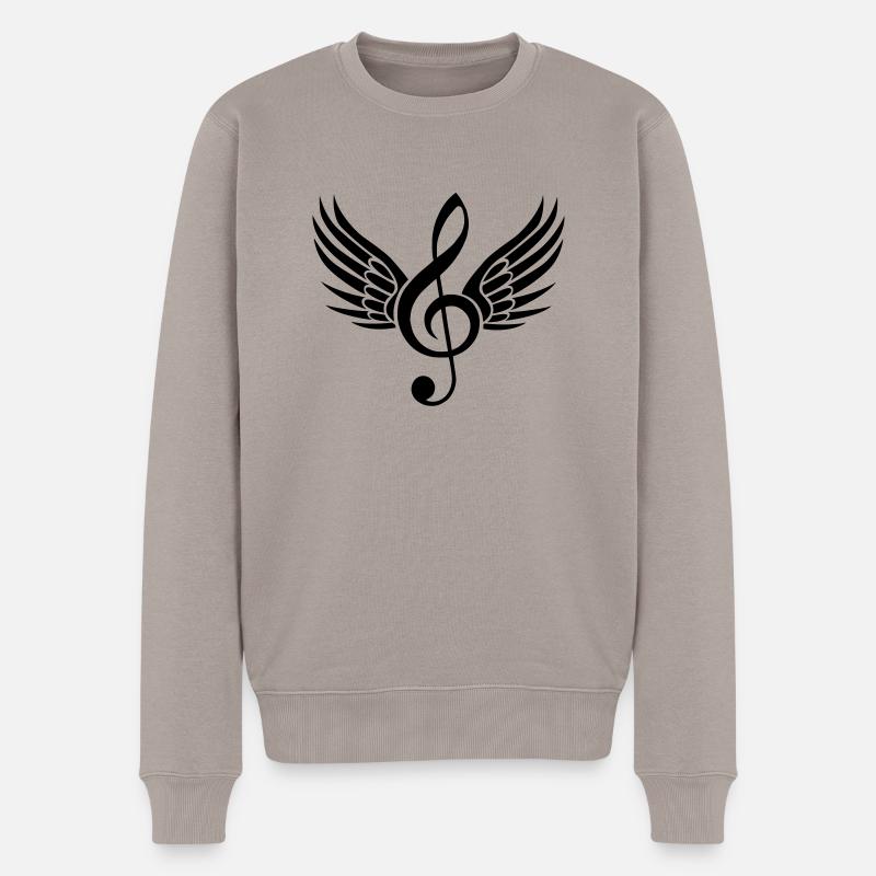 Winged Violin Clef - Pull Premium bio Homme - taupe