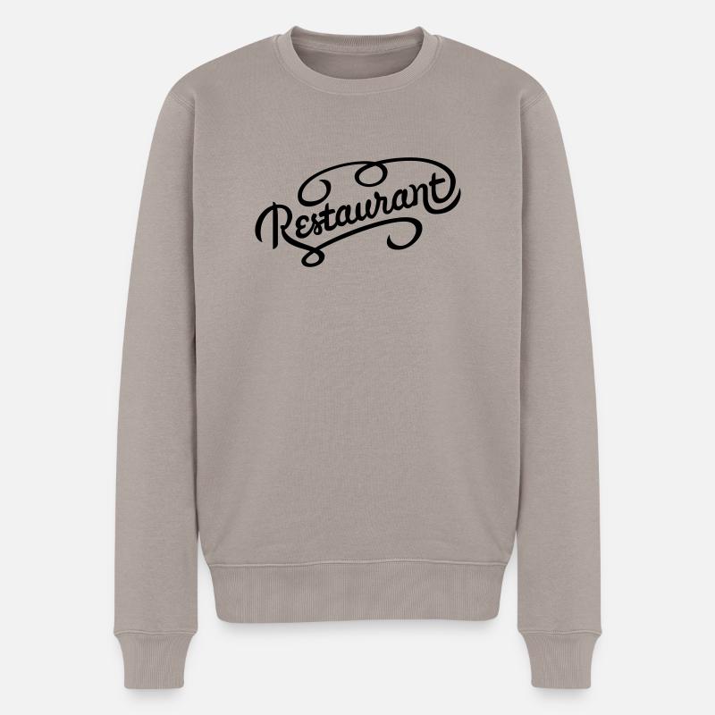 restaurant - Männer Premium Bio Pullover - Taupe