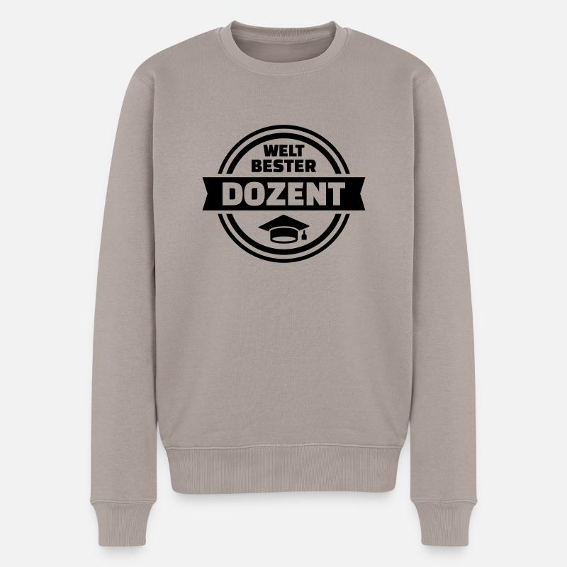 Dozent - Männer Premium Bio Pullover - Taupe
