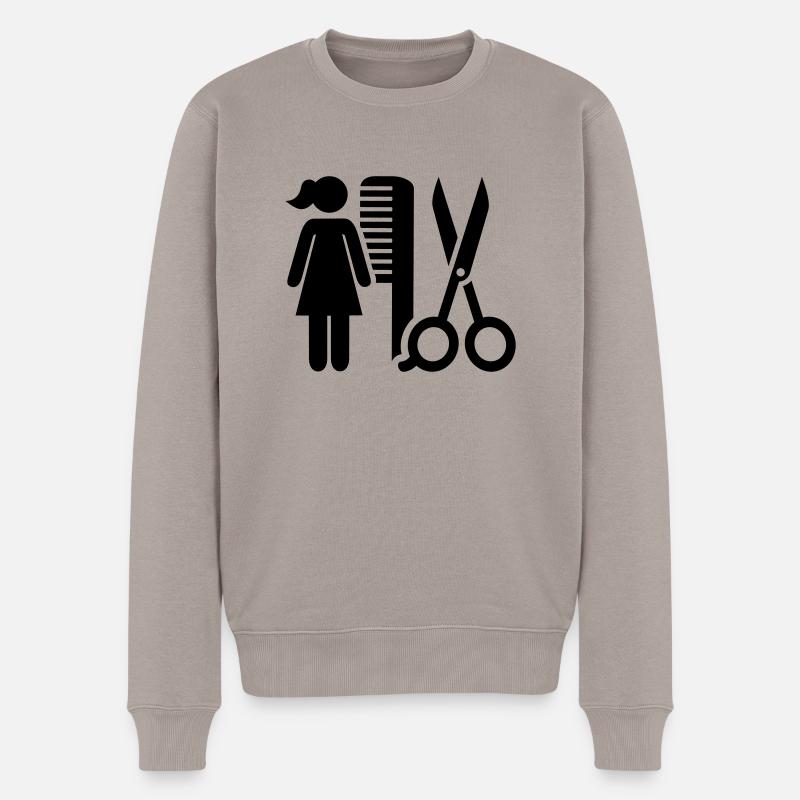 Friseurin - Männer Premium Bio Pullover - Taupe