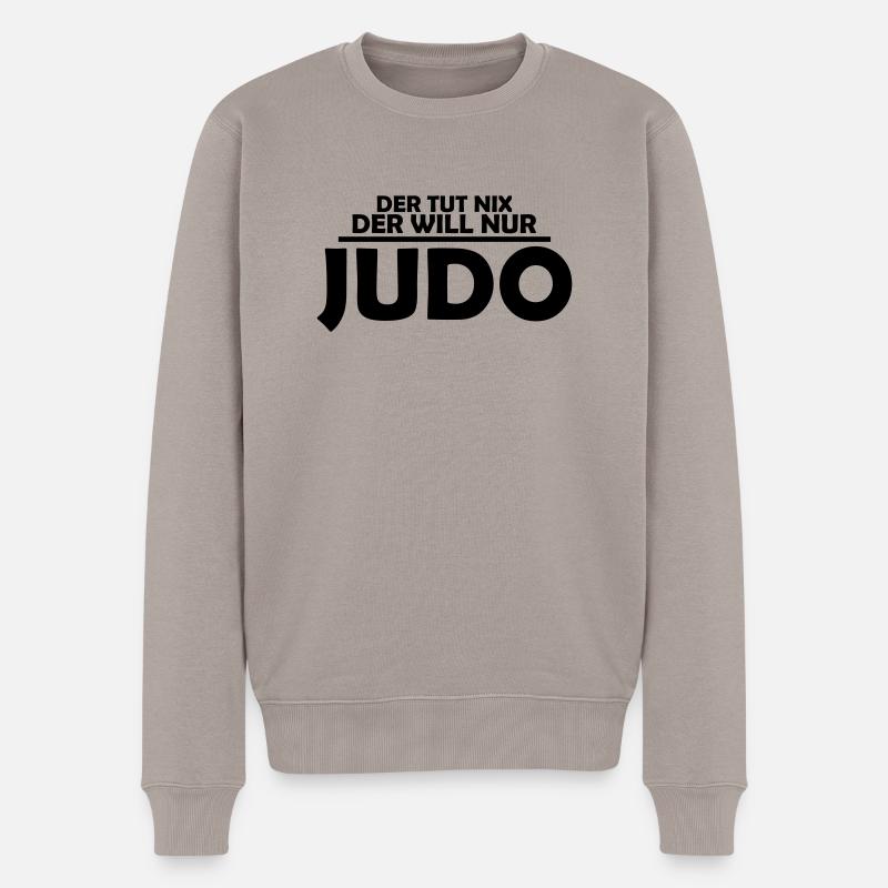 judo - Männer Premium Bio Pullover - Taupe