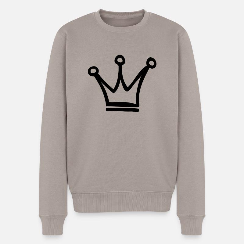 krone - Männer Premium Bio Pullover - Taupe