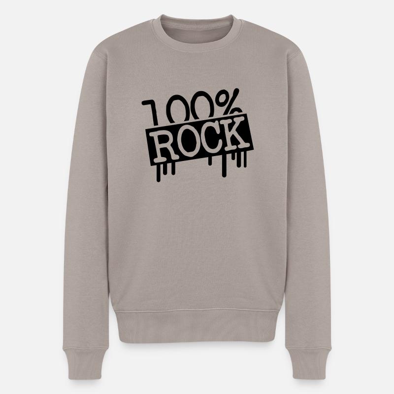 100_pro_rock__f1 - Männer Premium Bio Pullover - Taupe