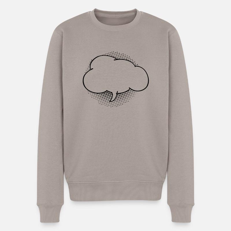 Sprechblase Wolke - Männer Premium Bio Pullover - Taupe