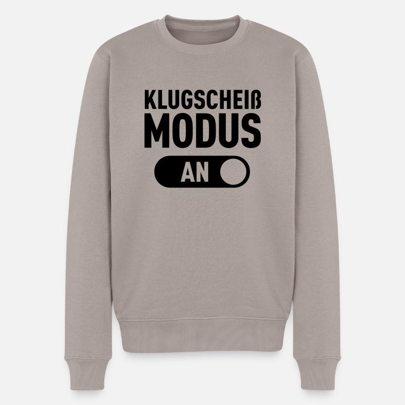 Klug shit mode (On) - Men's Premium Organic Jumper - taupe