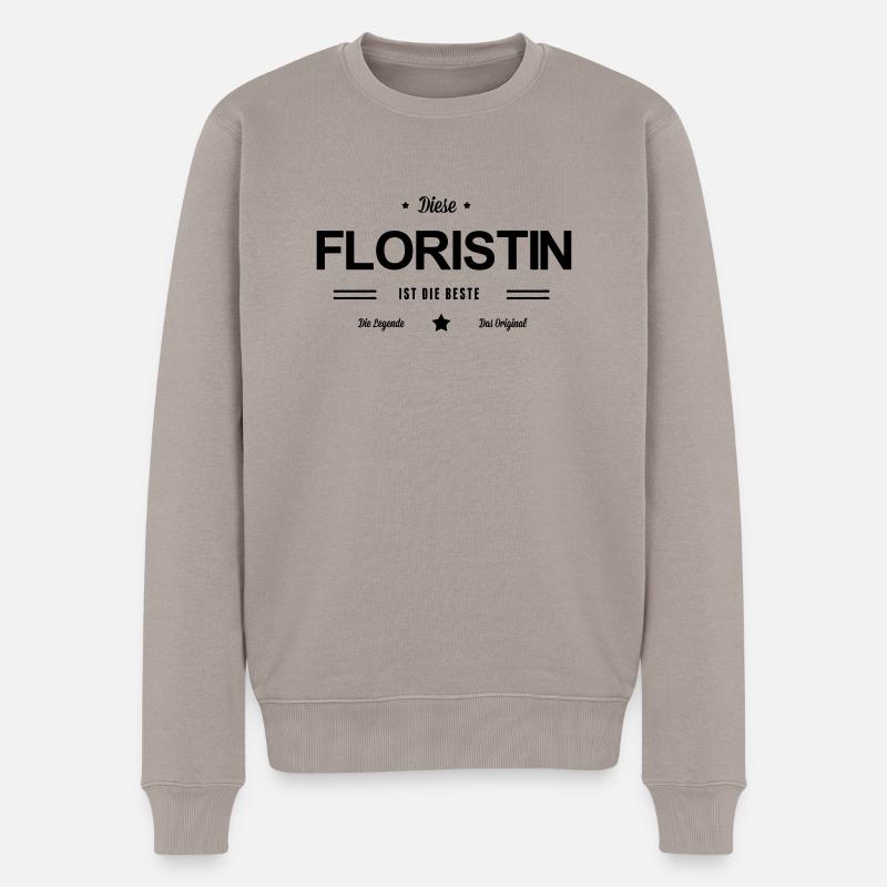 Beste Floristin - Männer Premium Bio Pullover - Taupe