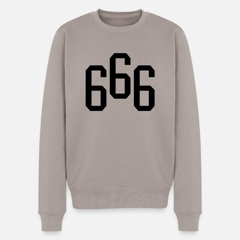666 - Männer Premium Bio Pullover - Taupe