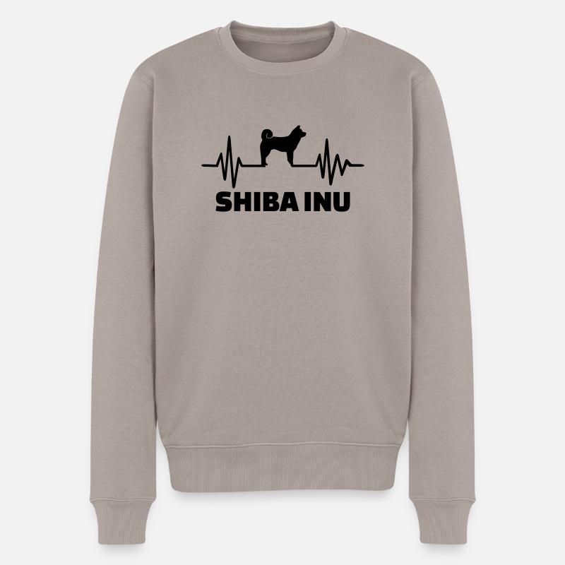 Shiba Inu - Männer Premium Bio Pullover - Taupe