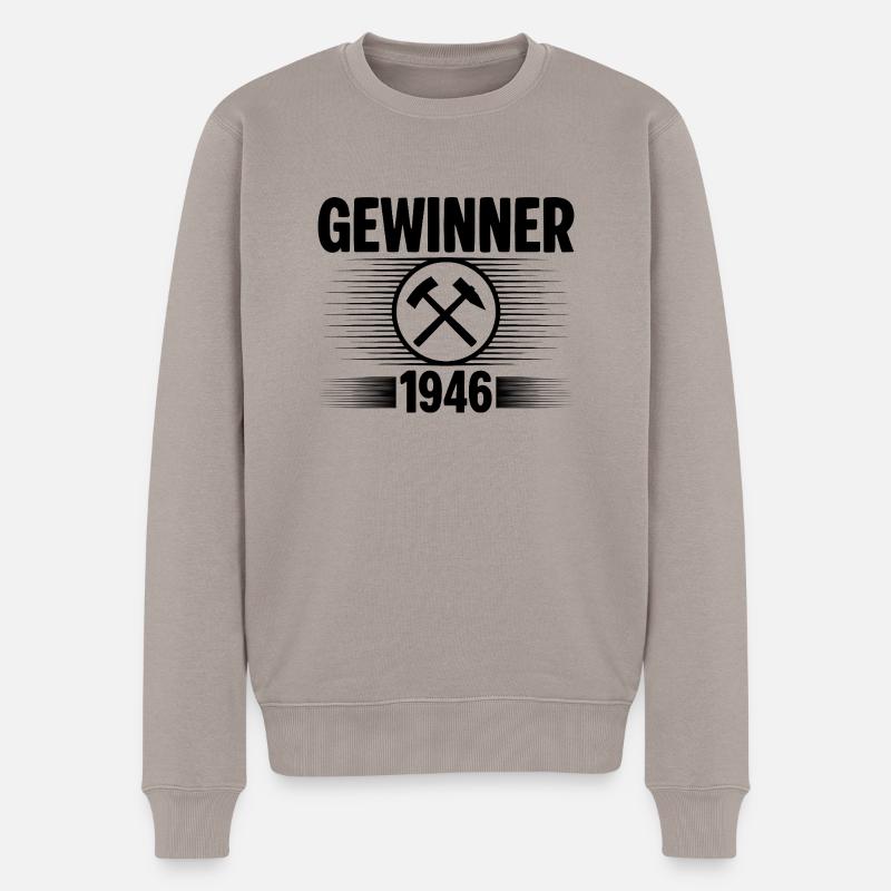 Erzgebirge Gewinner - Männer Premium Bio Pullover - Taupe