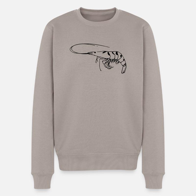 Garnele - Männer Premium Bio Pullover - Taupe