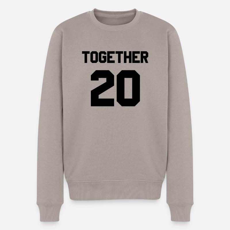 Together since Paarshirt - Männer Premium Bio Pullover - Taupe