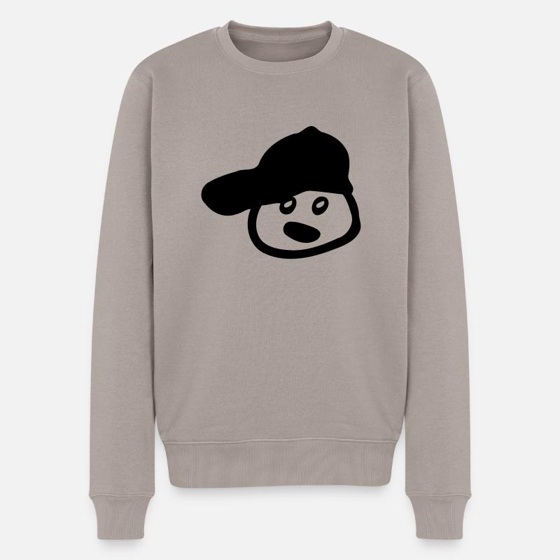 Boy in Cap - Männer Premium Bio Pullover - Taupe