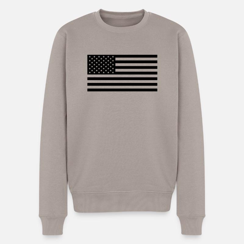 fahne usa - Männer Premium Bio Pullover - Taupe
