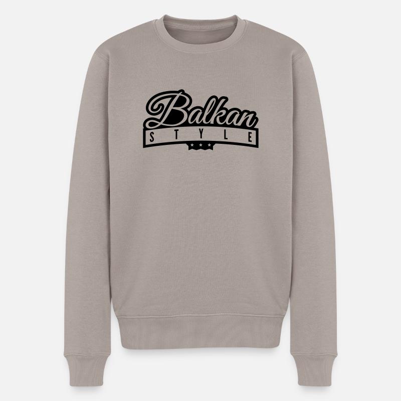 balkan_style_ge1 - Männer Premium Bio Pullover - Taupe