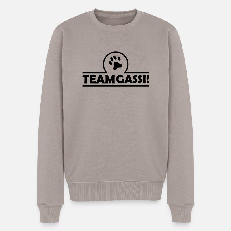 team_gassi_001 - Männer Premium Bio Pullover - Taupe