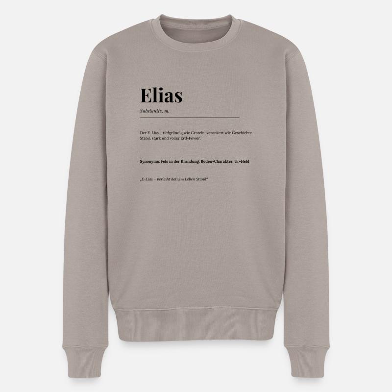 Elias - Männer Premium Bio Pullover - Taupe