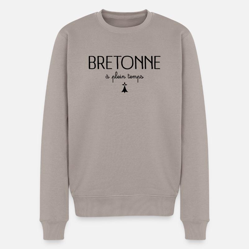 Bretonne à Plein Temps - Pull Premium bio Homme - taupe