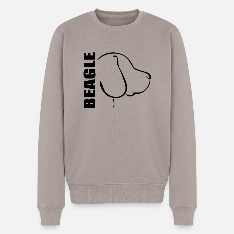 BEAGLE PROFIL Hundemotiv Wilsigns - Männer Premium Bio Pullover - Taupe