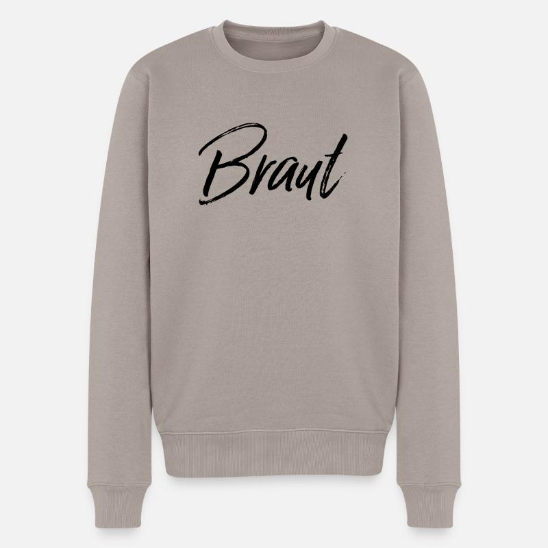 Braut schwarz - Männer Premium Bio Pullover - Taupe