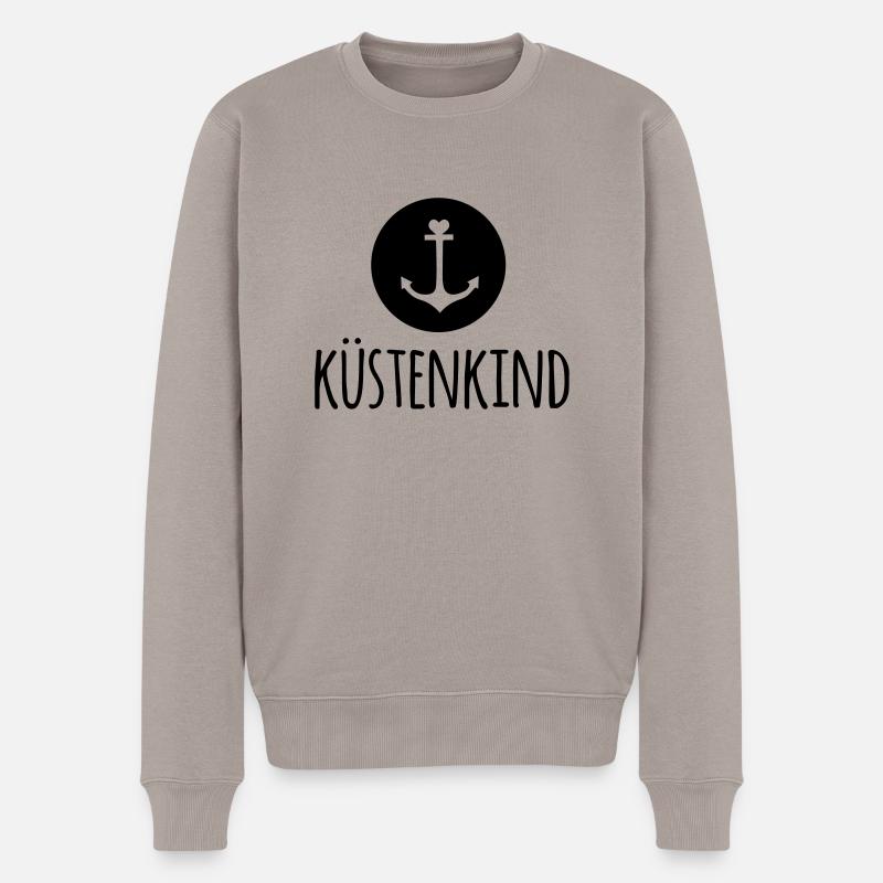 Küstenkind (dh) - Männer Premium Bio Pullover - Taupe