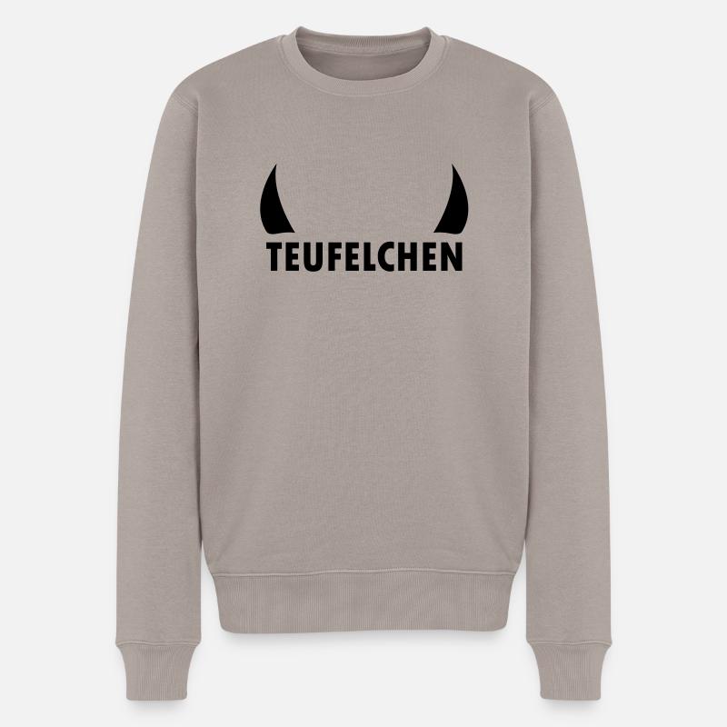 teufelchen - Männer Premium Bio Pullover - Taupe