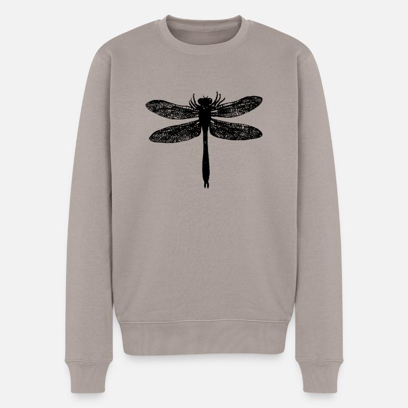 Libelle - Männer Premium Bio Pullover - Taupe