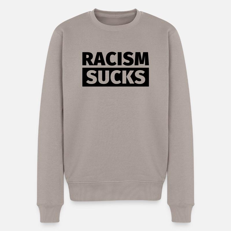Gegen Rechts - Männer Premium Bio Pullover - Taupe