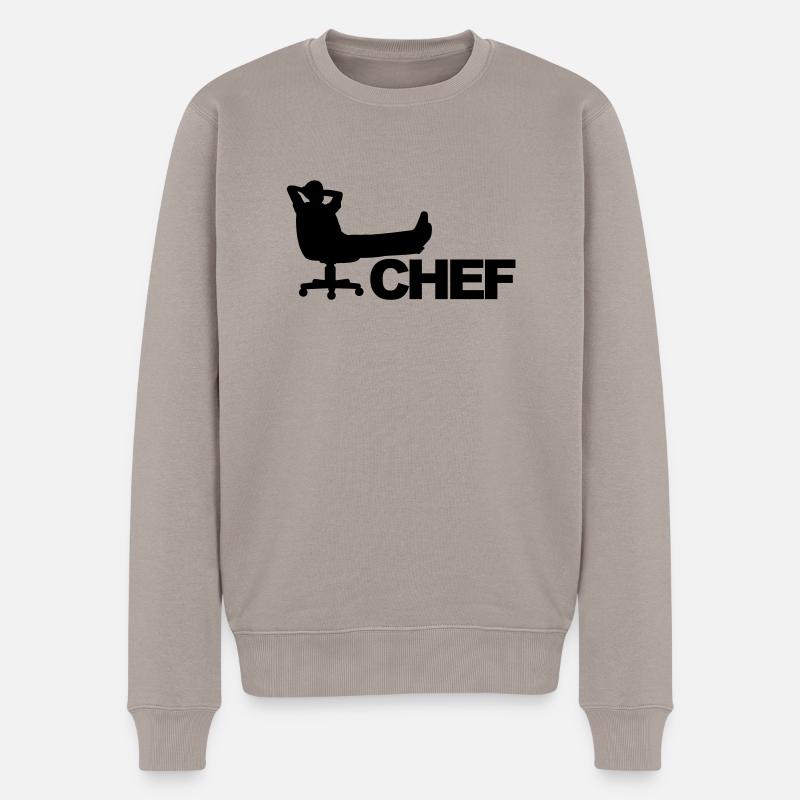 Chef Silhouette - Männer Premium Bio Pullover - Taupe