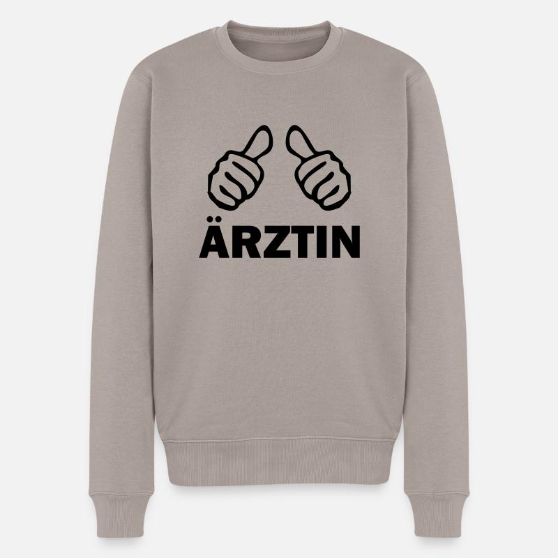 ärztin - Männer Premium Bio Pullover - Taupe