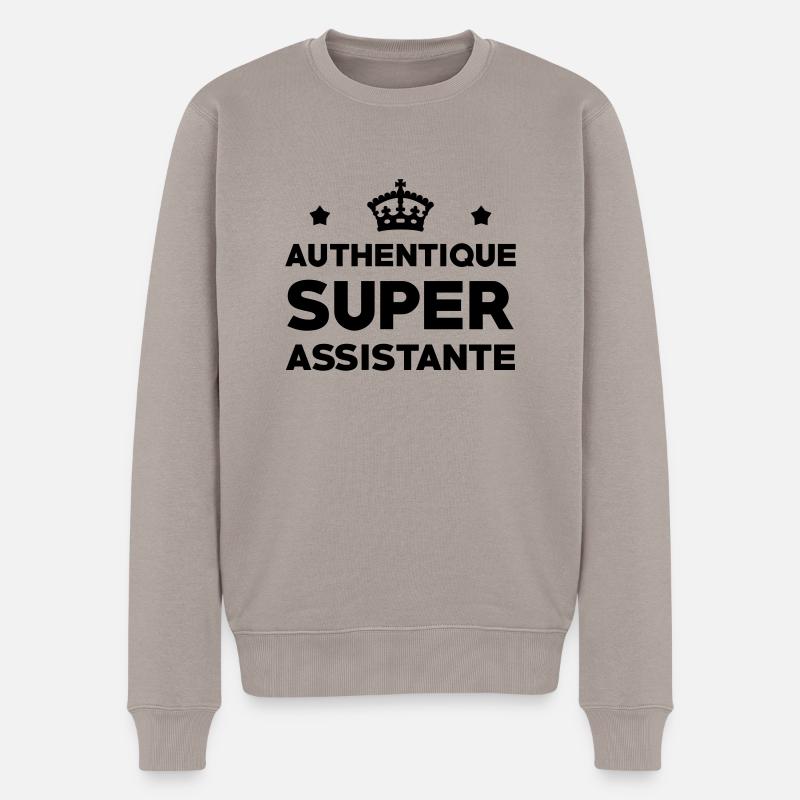 Assistant / Assistante / Adjoint / Secrétaire - Pull Premium bio Homme - taupe