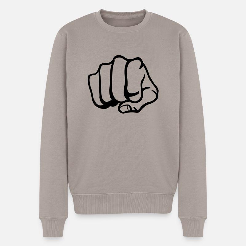 faust_001 - Männer Premium Bio Pullover - Taupe