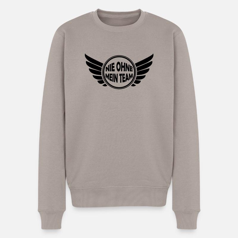 nie_ohne_mein_team - Männer Premium Bio Pullover - Taupe