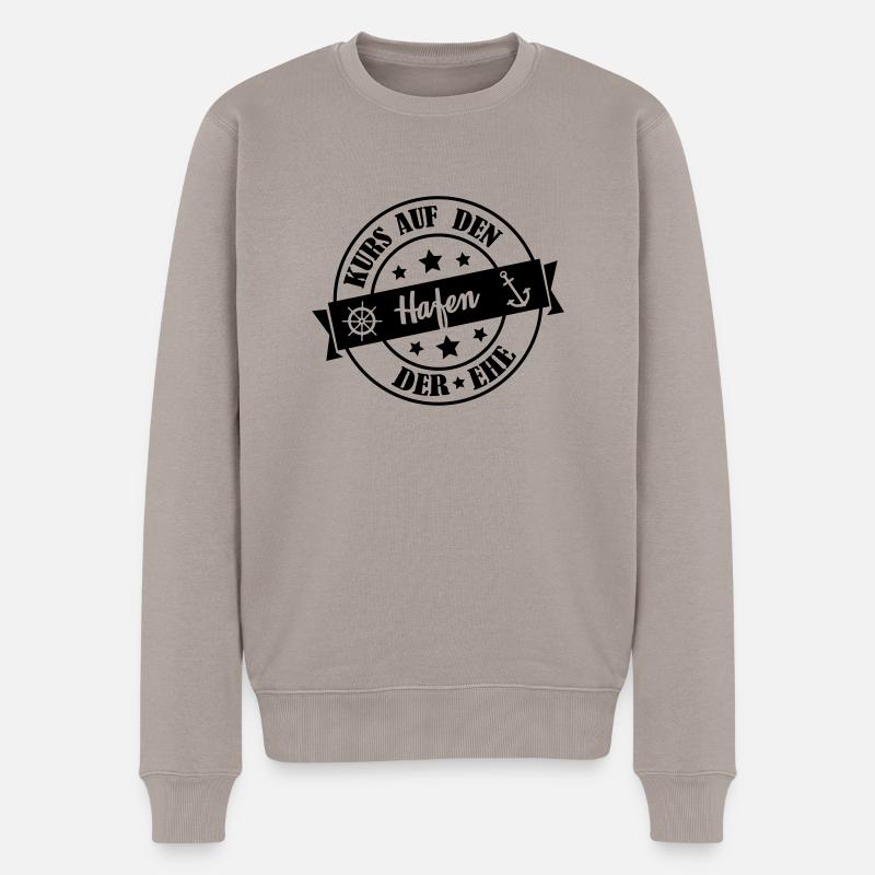 hafen_der_ehe_001 - Männer Premium Bio Pullover - Taupe