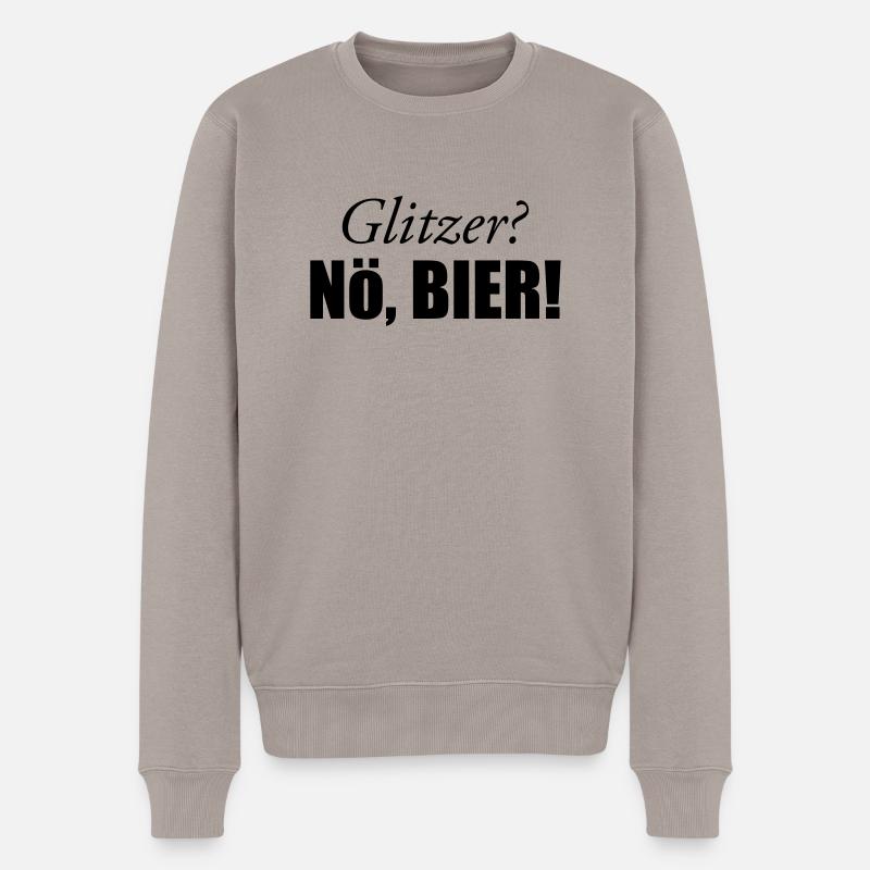Glitzer - Männer Premium Bio Pullover - Taupe