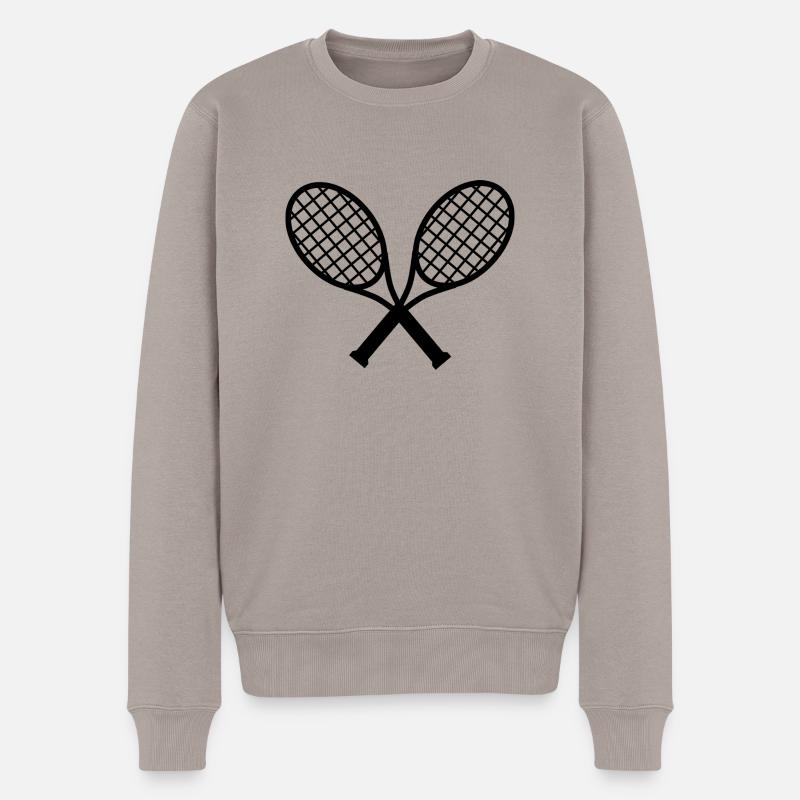 Tennisschläger Logo - Männer Premium Bio Pullover - Taupe