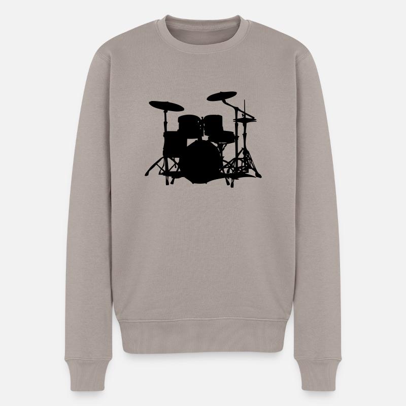 drums - Männer Premium Bio Pullover - Taupe