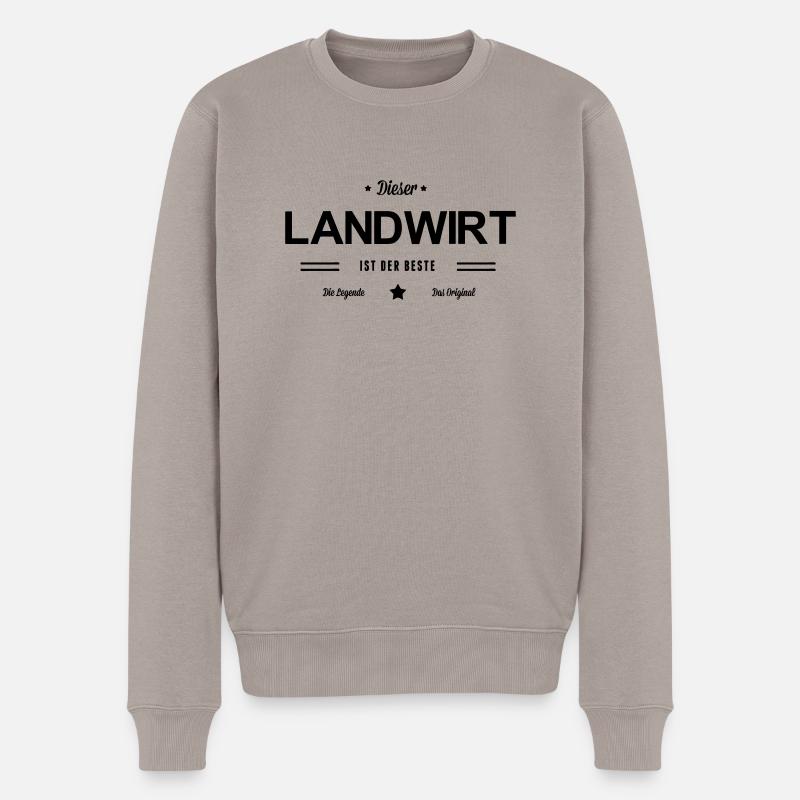 Bester Landwirt - Männer Premium Bio Pullover - Taupe