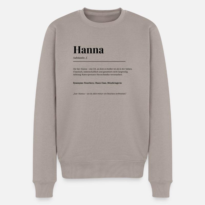 Hanna - Männer Premium Bio Pullover - Taupe