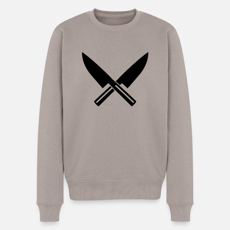 Couteaux - Pull Premium bio Homme - taupe