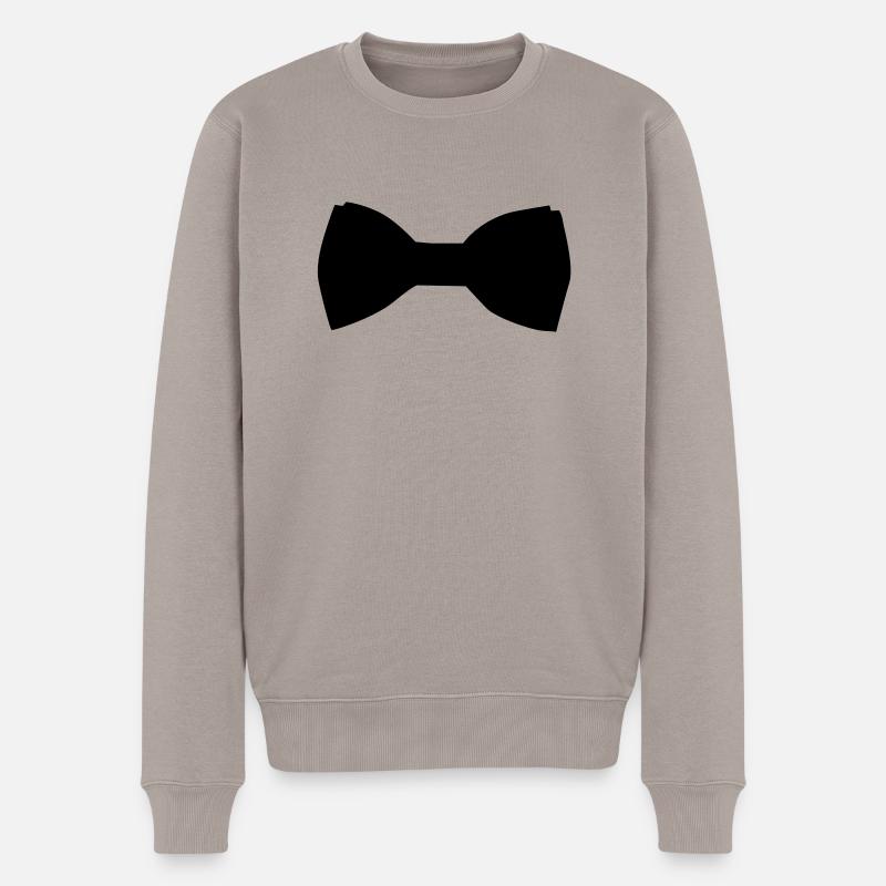 Fliege - Männer Premium Bio Pullover - Taupe