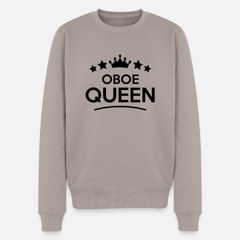 oboe queen stars - Männer Premium Bio Pullover - Taupe