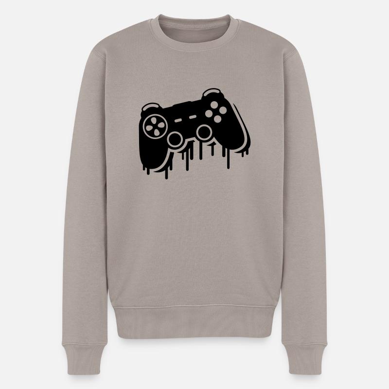 controller_graffiti_ce1 - Männer Premium Bio Pullover - Taupe