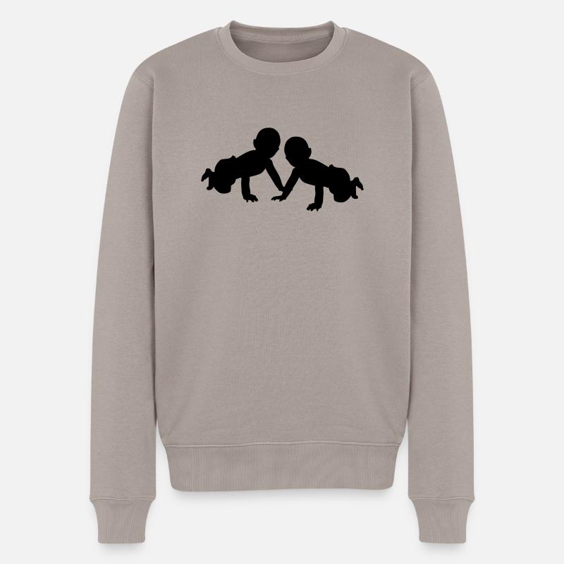 Baby - Männer Premium Bio Pullover - Taupe