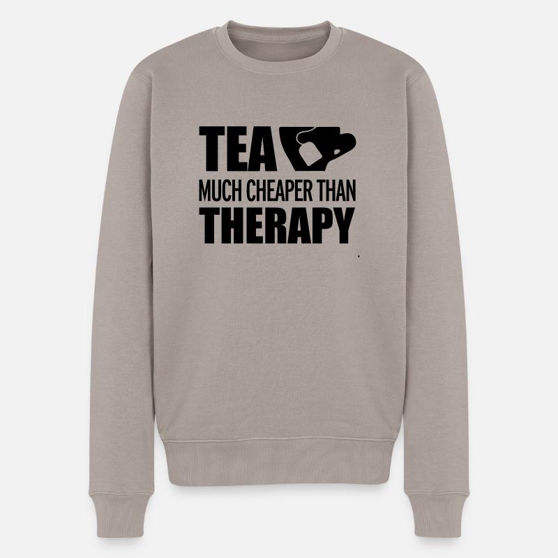 Tea - Männer Premium Bio Pullover - Taupe