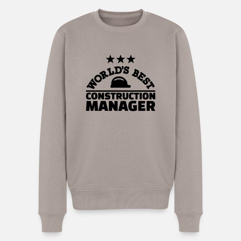 Bauleiter - Männer Premium Bio Pullover - Taupe