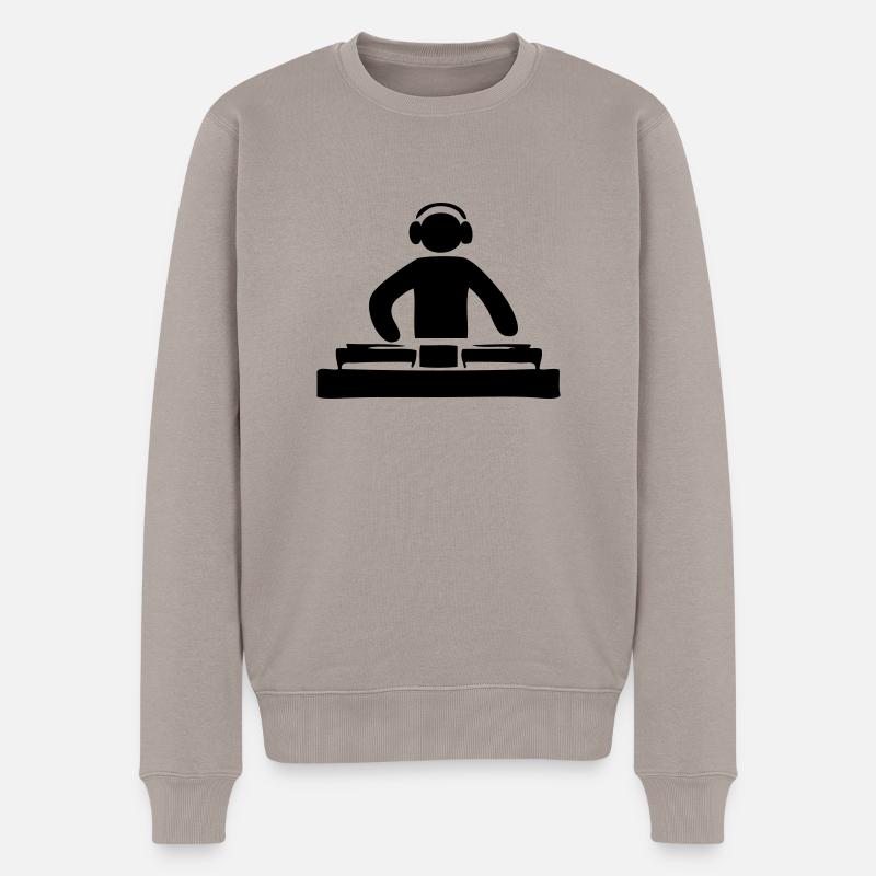 DJ discjockey - Männer Premium Bio Pullover - Taupe