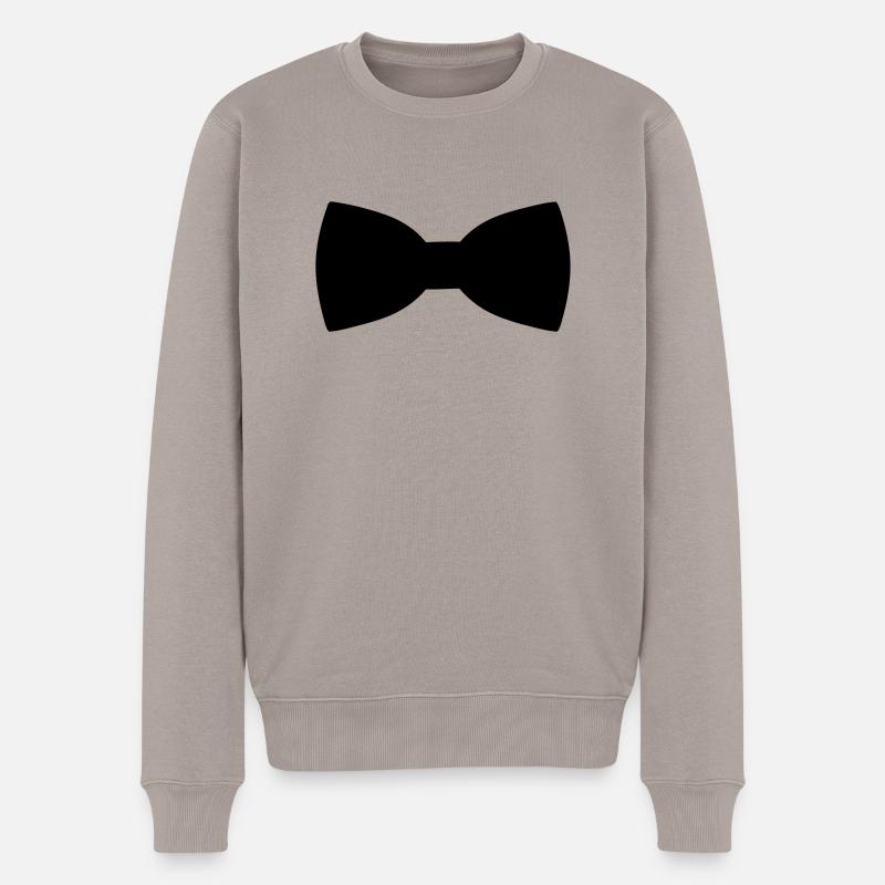 Fliege - Männer Premium Bio Pullover - Taupe
