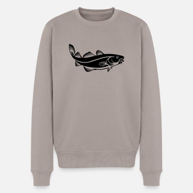 Dorsch - Männer Premium Bio Pullover - Taupe